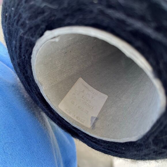 Tamm Black Acrylic Yarn Cone – 3-Ply, 15 oz – Vintage Craft Supply - Picture 2 of 5